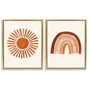 Stupell Industries Orange Sun Patterned Rainbow Boho, 17" x 21" - 1 of 4
