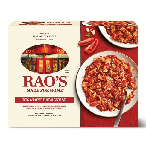 Rao's Made For Home All Natural Frozen Pasta Meal Rigatoni Bolognese ...