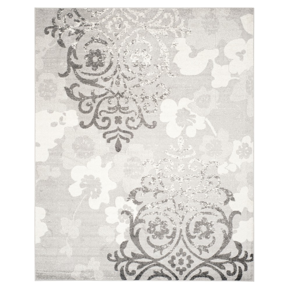 10'x14' Swirl Loomed Area Rug Silver/Ivory - Safavieh