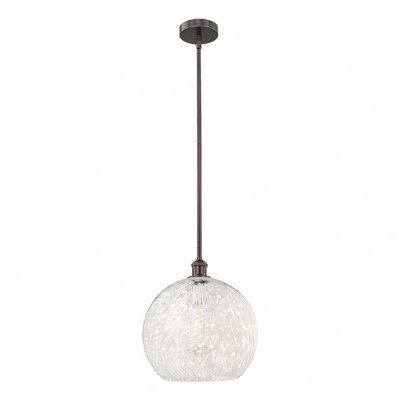 White Mouchette - 1 Light Stem Hung Pendant In Modern Style-16.13 Inches Tall and 13.75 Inches Wide