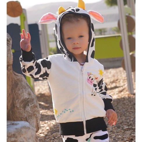 Doodle Pants Cow Hoodie White Black 6T