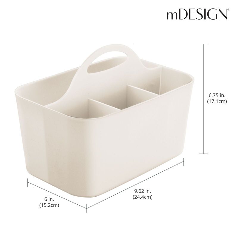 mDesign Plastic Shower Caddy Storage Organizer Basket with Handle, 3 of 8