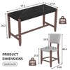 Bellemave 5-Piece Counter Height Dining Table Set, Faux Marble Bar Table and 4 Upholstered-Seat Chairs, for Dining Room, Pub Kitchen - 2 of 4