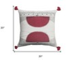 HomeRoots 20" X 20" White Black And Burgundy 100% Cotton Geometric Zippered Pillow - 3 of 4