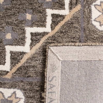 Handmade Tufted Brown and Taupe Wool Square Area Rug