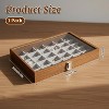 30-Grid Wooden Jewelry Tray with Clear Lid, Vintage Style Display Case for Rings & Earrings - 2 of 4