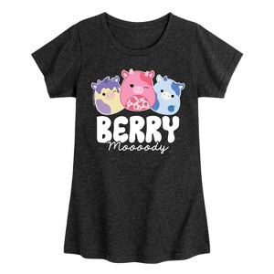 Girls' - Squishmallows - Berry Moooody Fitted Short Sleeve Graphic T-Shirt - 1 of 4