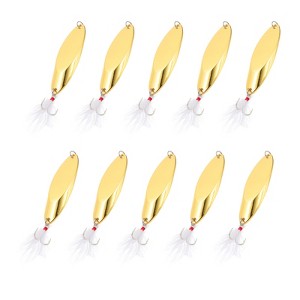 Unique Bargains Treble Hooks Metal Spinner Fishing Lures for Freshwater Saltwater Salmon 10 Pcs - 1 of 4