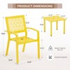 Outdoor Bistro Set 3 Piece Set - Comfortable Metal Patio Chairs And Small Table, Yellow /sage Green/peacock Blue/black Floral Back Design, Waterproof - 4 of 4