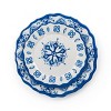 Elama Blue Garden 12 Piece Scalloped Lightweight Melamine Dinnerware Set in Blue - image 3 of 4