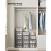 SONGMICS Shoe Boxes, Pack of 12 Shoe Storage Organizers, Stackable Clear Plastic Boxes 9.1 x 13.1 x 5.6 Inches, Fit up to US Size 11 - 2 of 4