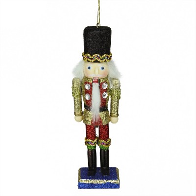 Kurt S. Adler 6" Wooden Glittered Christmas Soldier Nutcracker Ornament - Vibrantly Colored