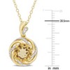 EVERLY JEWELRY | Yellow Plated Sterling Silver 2ct TGW Citrine White Topaz and Diamond Swirl Necklace, 18 inc - 2 of 4