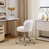 Karl Home Teddy Swivel Chair Adjustable Rolling Office Desk Chair with Wheels and  Support for Living Room white - 3 of 4