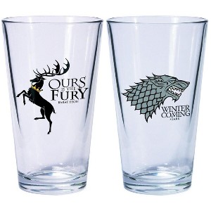 Dark Horse Comics Game Of Thrones Pint Glass Set Of 2 Stark & Baratheon - 1 of 1