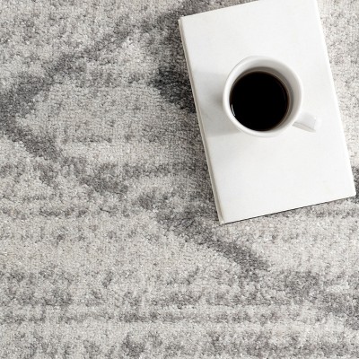 Thigpen Gray Abstract Square Easy Care Area Rug
