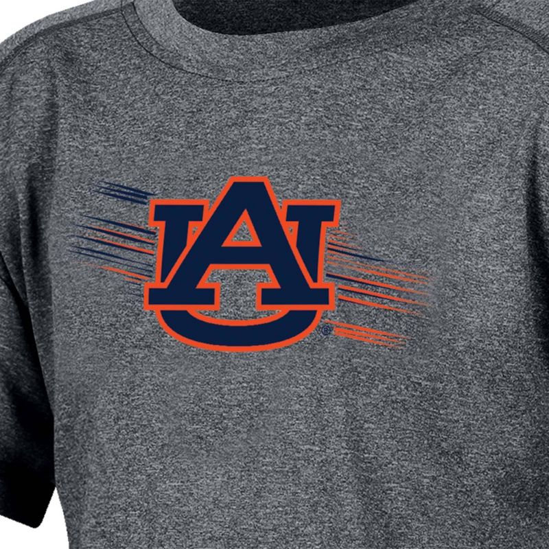 NCAA Auburn Tigers Boys&#39; Gray Poly T-Shirt, 3 of 4