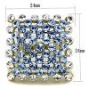 Slickblue Women's Modern  Gold-Tone Ring, Stainless Steel, Square Design, Synthetic Light Sapphire Crystals, size 5–10 - 2 of 4