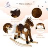 Whisen Kids’ Plush Rocking Horse with Tail Wagging, Music and Saddle , Rocker Horse Chair Toy Gift for 36+ Months - Dark Brown - 3 of 4