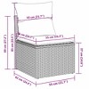vidaXL Garden Sofa Set  PE Rattan Standard Adjustable Feet - 3 of 4