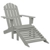 vidaXL Adirondack Chair Patio Adirondack Chair with Ottoman Solid Wood Fir - Gray - 2 of 4