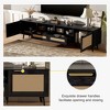 KTMBDW Boho TV Stand for 85 Inch TV, Entertainment Center with 2 Drawers, Rattan TV Console with 2 Cabinets, Media Console for Living Room - 4 of 4
