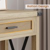 Farmhouse Console Table with Rattan Drawers, Sofa Table with Storage Shelf, Rustic Wooden Side Table, 43 Inch Table - 3 of 4