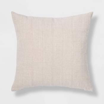 Oversized Reversible Linen Square Throw Pillow With Frayed Edges Beige -  Threshold™ Designed With Studio Mcgee : Target
