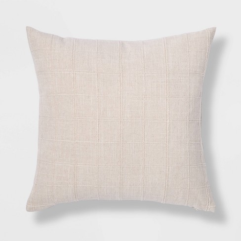 Woven Washed Windowpane Throw Pillow - Threshold™ - image 1 of 4