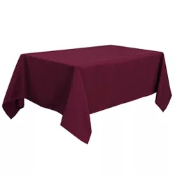 55"x80" Rectangle Polyester Stain Resistant Solid Tablecloths Burgundy - PiccoCasa