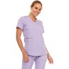 MediChic Women's V-Neck Scrub Set Straight Leg Six Pocket Cargo Scrub Pants with 4-Way Stretch Scrubs Sets - 4 of 4