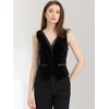 INSPIRE CHIC Women's V Neck Sleeveless Retro Waistcoat Vest - 4 of 4