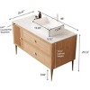 48" Modern Design Bathroom Vanity, Ceramic Sink, Oak Woodgrain Cabinet, Plywood Base,2 Drawers And One Door, Pre-assembled-The Pop Home - 4 of 4