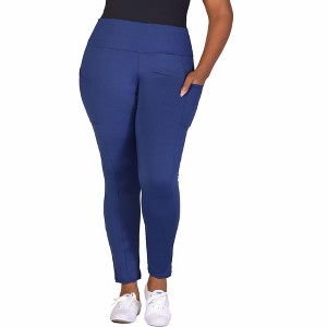 24seven Comfort Apparel Plus Size Side Pocket Ankle Length Yoga Pant Leggings - 1 of 4