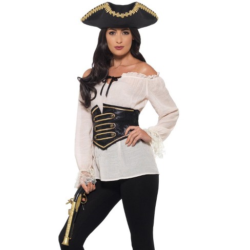 envelope Manifold unfathomable Smiffy Deluxe Pirate Shirt Adult Costume (ivory) : Target