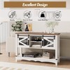 Slim Rustic Entryway Tables with Sliding Barn Doors, Storage, Wooden Tv Stand Hallway Furniture Buffet Cabinet Sideboard - 4 of 4