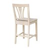 24" Fanback Counter Height Barstool Unfinished - International Concepts: Solid Parawood, Armless Design, 250lb Capacity - 3 of 4