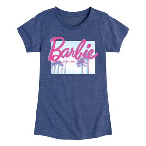 Girls' - Barbie - Sunny Days Ahead with Palm Trees Fitted Short Sleeve Graphic T-Shirt - 1 of 4