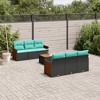 vidaXL 7 Piece Patio Sofa Set with Cushions - Black - 2 of 4