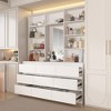 FUFU&GAGA White Storage Cabinet With Mirror 9 Drawers Multi Shelf Cloak Cabinet - 2 of 4