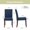 Set of 2 Upholstered Dining Chairs with Wood Legs, High Back Fabric Side Chairs for Kitchen, Dining Room, or Restaurant - Beige - 4 of 4