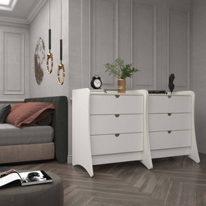 Manhattan Comfort Set of 2 Coney 3 Drawer Dressers - 1 of 4