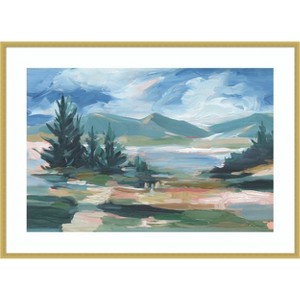 Amanti Art Pastel Lake View I by Ethan Harper Wood Framed Wall Art Print - 1 of 4