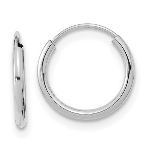 Black Bow Jewelry 12mm Children's Endless Hoop Earrings in 14k White Gold - 1 of 4