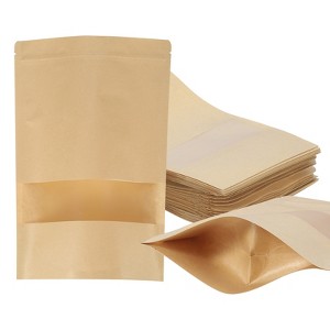 Unique Bargains Kraft Paper Zip Closure Clear Window Food Storage Containers 40 Pcs - 1 of 4