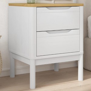 vidaXL Bedside Cabinet Nightstand Side Table Bedroom Furniture Solid Wood Pine - 1 of 4