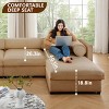 Stylish Chenille 2 Seater Sofa with 2 Ottoman Storages Cylindrical Backrest and Armrests, Modern Loveseat Hidden Storage Space-Tanpinhause - 2 of 4