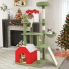 Tangkula 61" Tall Christmas Cat Tree w/ Sisal Scratching Posts Plush Perch & 2 Condos - 4 of 4