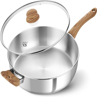 KOCH SYSTEME CS Stainless Steel Saute Pan with Bakelite Handle, Silver