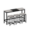 NicBex Dining Table Set for 3 Kitchen Table Pub Table Modern Design Long Dining Table Set with 3 Stools - 2 of 4